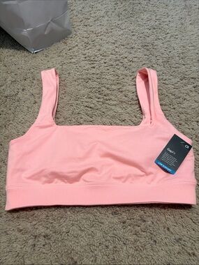 GAP Soft Pink Square-Neck Low Support Sports Bra